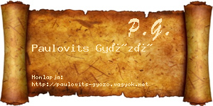 Paulovits Győző névjegykártya